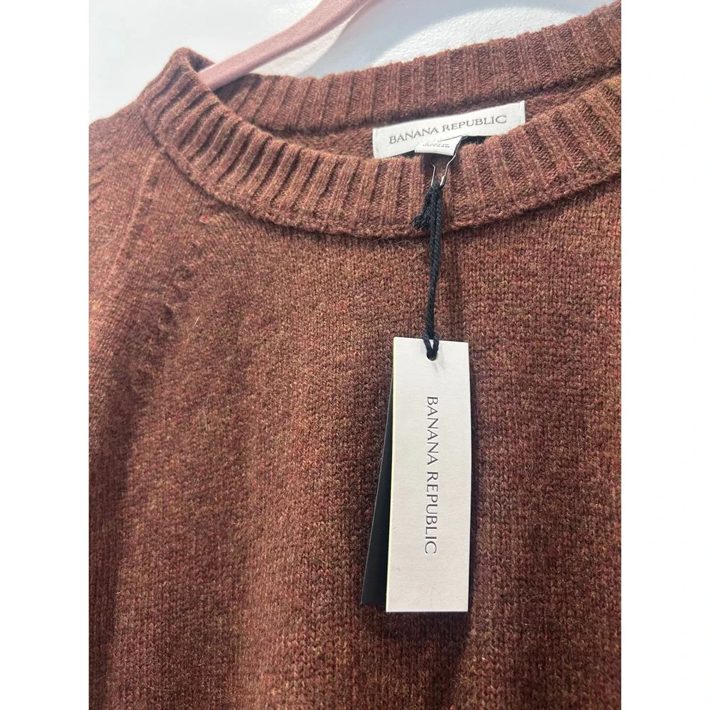Banana Republic Sweater Mens L Brown Italian Yarn Crewneck